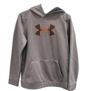 Under Armour Youth Size XL Gray Hoodie Storm 1 Fleece Logo